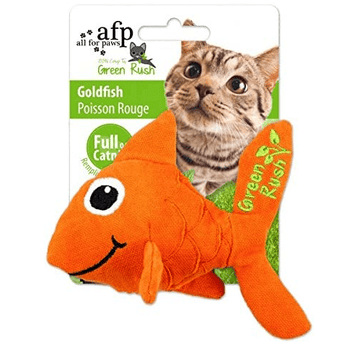 All For Paws AFP Green Rush Goldfish Catnip Toy