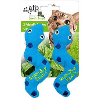 All For Paws AFP Green Rush Silly Snake Catnip Toy