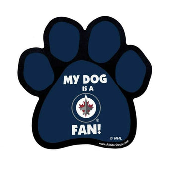 All Star Dogs NHL Winnipeg Jets Magnet; available in Paw or Bone style