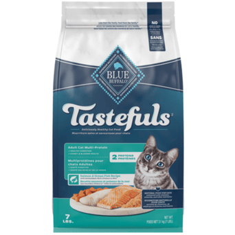 Blue Buffalo Co. BLUE Tastefuls Multi-Protein Salmon & Ocean Fish Cat Food Recipe Dry Cat Food, 7lb