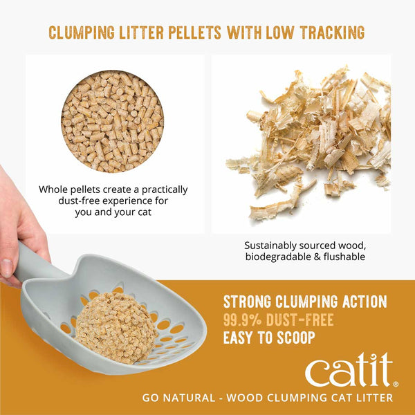 Natural wood clumping cat litter top