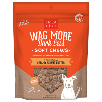 CloudStar Wag More Bark Less Creamy Peanut Butter Soft & Chewy Dog Treats