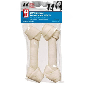 Hagen Dogit White Beefhide Knotted Bones for Dogs