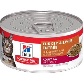 Hill's Science Diet Adult Turkey & Liver Entree Canned Cat Food, 5.5oz