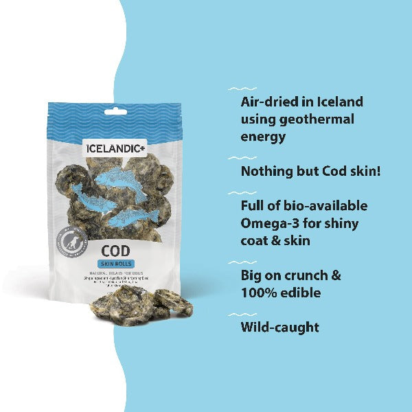 Icelandic+ Cod Skin Rolls Dog Treats Petland Canada
