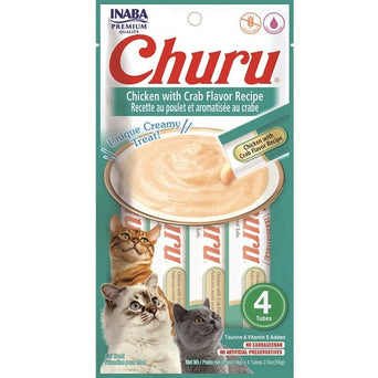 Inaba Foods Inc. Inaba Churu Chicken with Crab Recipe Creamy Purée Cat Treat