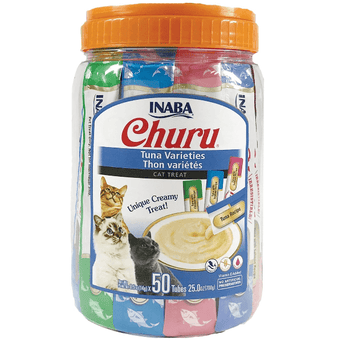 Inaba Foods Inc. Inaba Churu Tuna Recipe Creamy Purée Cat Treat Variety Jar