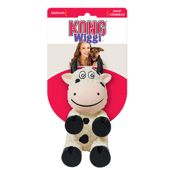 KONG KONG Wiggi Cow Dog Toy