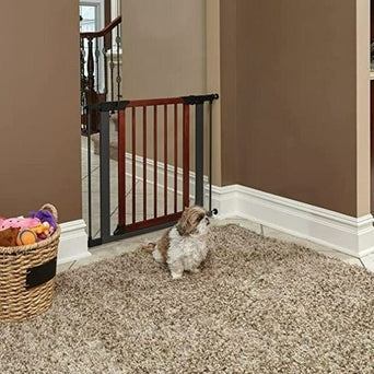 Midwest Homes for Pets MidWest Steel Pet Gate with Graphite Frame and Wood Door