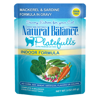 Natural Balance Natural Balance Platefulls Indoor Mackerel & Sardine Formula in Gravy Cat Food Pouches