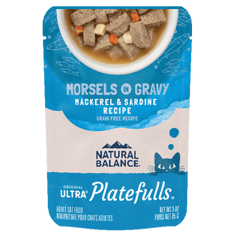 Natural Balance Natural Balance Platefulls Mackerel & Sardine Recipe Morsels in Gravy Cat Food Pouches