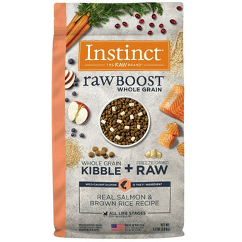 Nature's Variety Instinct Raw Boost Whole Grain Real Salmon & Brown Rice Recipe Dry Dog Food, 4.5lb