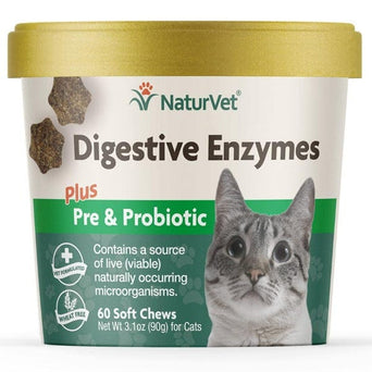 NaturVet NaturVet Digestive Enzymes with Prebiotics & Probiotics Soft Chews for Cats
