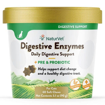 NaturVet NaturVet Digestive Enzymes with Prebiotics & Probiotics Soft Chews for Cats