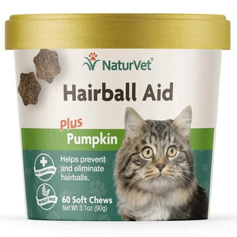 NaturVet NaturVet Hairball Aid with Pumpkin Soft Chews For Cats