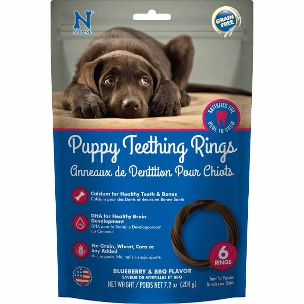 NBone Grain Free Puppy Teething Rings Blueberry & BBQ Flavour