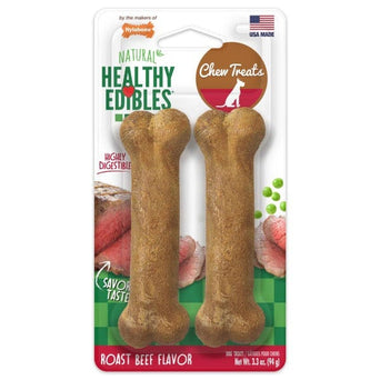 Nylabone Nylabone Healthy Edibles Roast Beef Regular Chews Twin Pack