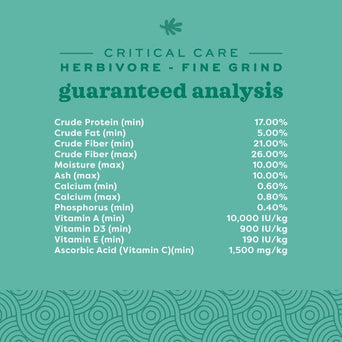 Oxbow Oxbow Critical Care Herbivore; Fine Grind Papaya