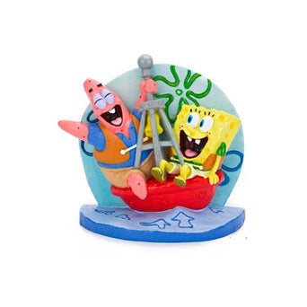 Penn Plax Spongebob/patrick On Buoy 3in Resin Orn Licensed