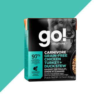 Petcurean Go! Carnivore Grain Free Chicken, Turkey & Duck Stew Wet Dog Food