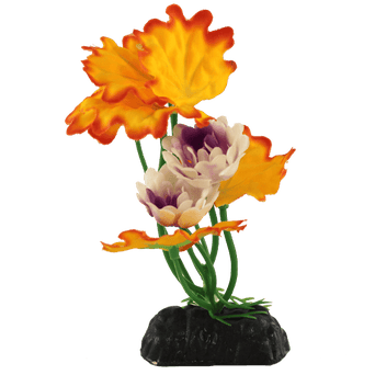 Petland Canada Fish Gear Orange Pink Lotus Silk Betta Plant