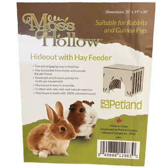 Petland Canada Moss Hollow Hideout with Hay Feeder