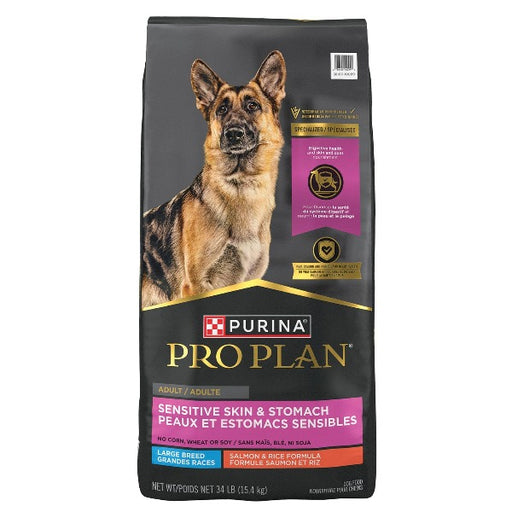 Purina Pro Plan Large Breed Adult Sensitive Skin & Stomach Salmon & Rice Dry Dog Food, 34lb