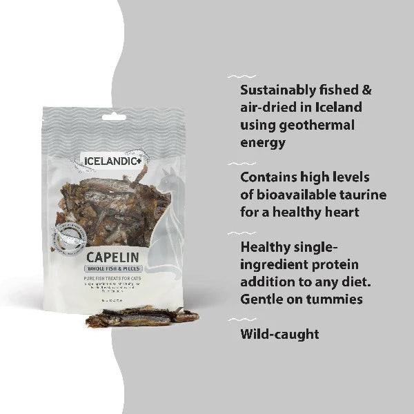 Icelandic+ Capelin Whole Fish Cat Treats Petland Canada