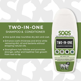 Soos Soos Pets Natural Two-In-One Pet Shampoo and Conditioner