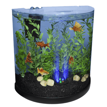 Spectrum Tetra Bubbling LED Kit - 3 Gallons Half Moon Aquarium