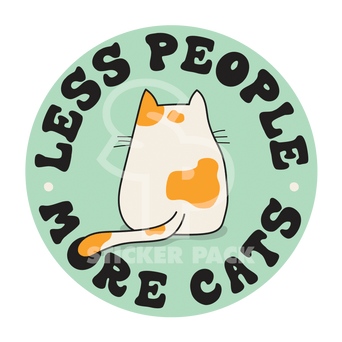 Sticker Pack Sticker Pack Cat Sayings - Less People More Cats