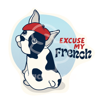 Sticker Pack Sticker Pack Dog Sayings - Excuse My Frenchie Dog; Large Sticker