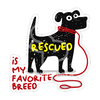 Sticker Pack Sticker Pack Dog Sayings - Rescued is my Favorite Breed; Small Sticker