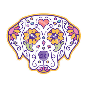 Sticker Pack Sticker Pack Sugar Skull Dog; Large Sticker