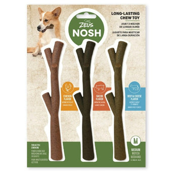 Zeus Zeus NOSH CHEW STICKS Chew Toy - Tasty Trio 3-pack