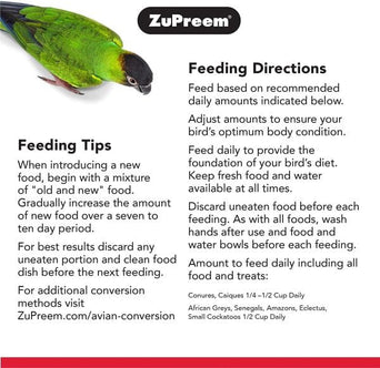 ZuPreem ZuPreem Smart Selects Bird Food, Parrots & Conures
