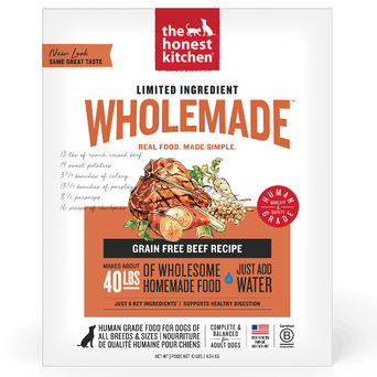 The Honest Kitchen WholeMade | Limited Ingredient Beef Recipe Dehydrated Dog Food, 10lb (SPECIAL ORDER ITEM)