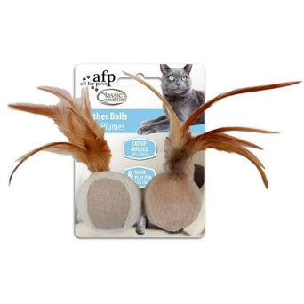 All For Paws AFP Classic Comfort Feather Ball Cat Toy