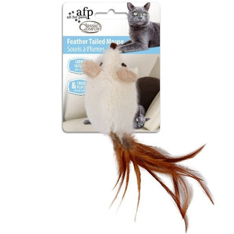 All For Paws AFP Classic Comfort Feather Tail Mouse Cat Toys