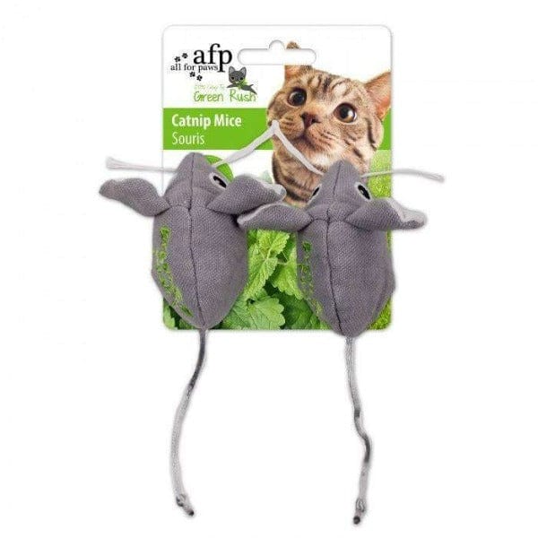 All For Paws AFP Green Rush Catnip Mice Toy