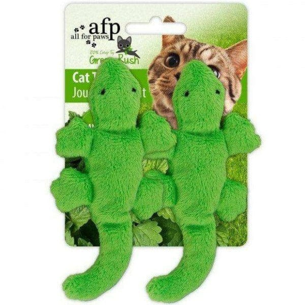 All For Paws AFP Green Rush Gecko Catnip Toy