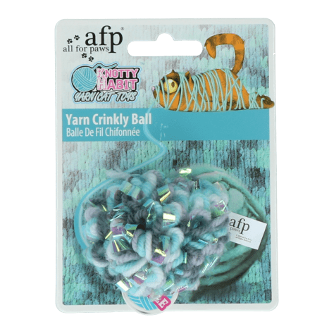 All For Paws AFP Knotty Habit Yarn Crinkly Ball Cat Toy