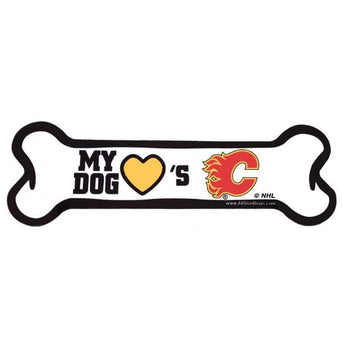 All Star Dogs Calgary Flames Magnet; Bone or Paw Shape