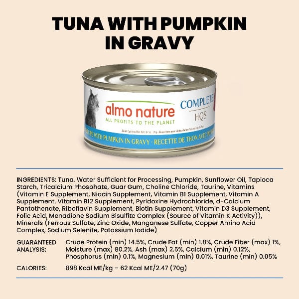 Almo Nature Almo Nature Complete HQS | Tuna with Pumpkin in Gravy Canned Cat Food