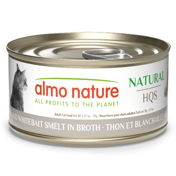 Almo Nature Almo Nature Natural HQS | Tuna and Whitebait Smelt in Broth Canned Cat Food