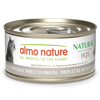 Almo Nature Almo Nature Natural HQS | Tuna and Whitebait Smelt in Broth Canned Cat Food