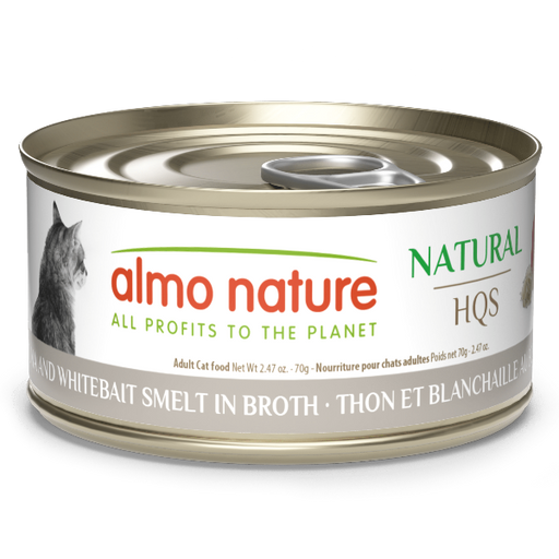 Almo Nature Natural HQS | Tuna and Whitebait Smelt in Broth Canned Cat Food