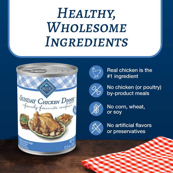 Blue Buffalo Co. BLUE Family Favorite Recipes Sunday Chicken Dinner Canned Dog Food
