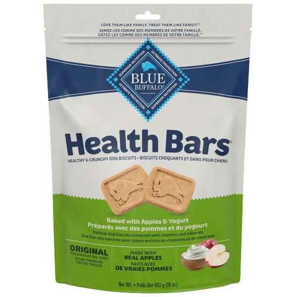 Blue Buffalo Co. BLUE Health Bars Natural Crunchy Dog Treats Biscuits; Apple & Yogurt