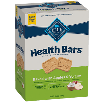 Blue Buffalo Co. BLUE Health Bars Natural Crunchy Dog Treats Biscuits; Apple & Yogurt